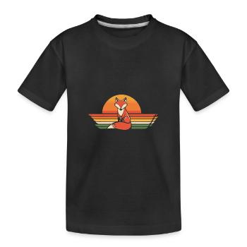 Retro Fuchs - Kinder Premium Bio T-Shirt - Schwarz - Vorne