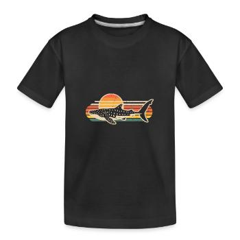 Rétro baleine requin requin mer océan animaux marins - T-shirt bio Premium Enfant - noir - Devant