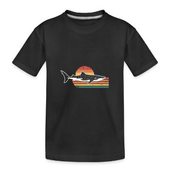 Rétro Requin Baleine Requin Mer Océan - T-shirt bio Premium Enfant - noir - Devant