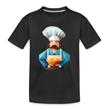 Cuisinier en origami - T-shirt bio Premium Enfant - noir - Devant