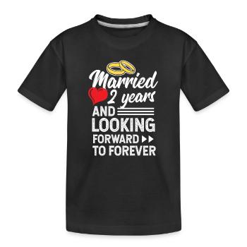 Zweiter Hochzeitstag 2 Jahre verheiratet - Kinder Premium Bio T-Shirt - Schwarz - Vorne