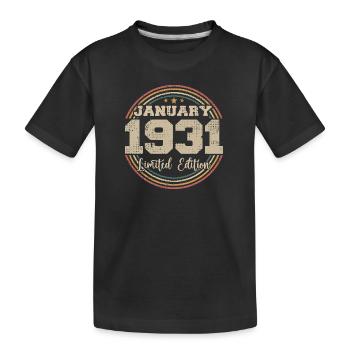 The legends were born in January 1931 - Kids' Premium Organic T-Shirt - black - Front
