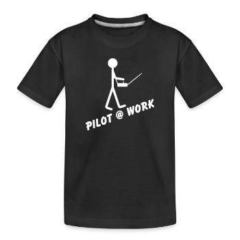 Pilot @ Work - Kinder Premium Bio T-Shirt - Schwarz - Vorne
