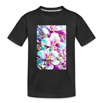 Floral 136 - Kids' Premium Organic T-Shirt - black - Front