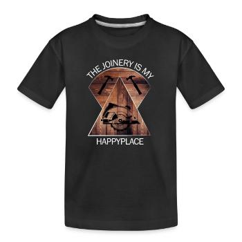 Charpentier, charpentier, charpentier, charpentier, artisan, bois - T-shirt bio Premium Enfant - noir - Devant