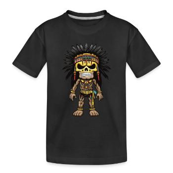 Apache Indianer Skelett - Kinder Premium Bio T-Shirt - Schwarz - Vorne