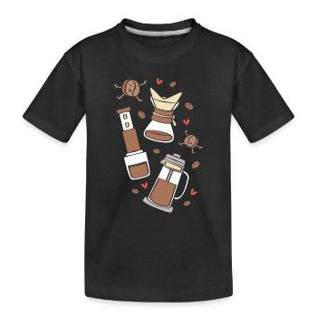 Barista Espresso Kaffee Koffein - Kinder Premium Bio T-Shirt - Schwarz - Vorne