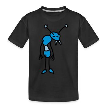 sad_bug_3c - Kids' Premium Organic T-Shirt - black - Front