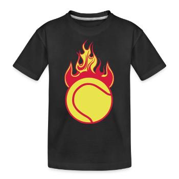 tennis flamme flame feu balle 1110 - T-shirt bio Premium Enfant - noir - Devant