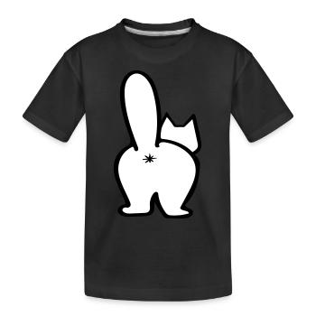 Katze von hinten. Freie Farbauswahl - Kinder Premium Bio T-Shirt - Schwarz - Vorne