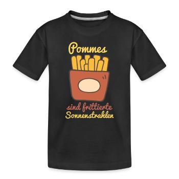 French fries are fried sun rays - Kids' Premium Organic T-Shirt - black - Front
