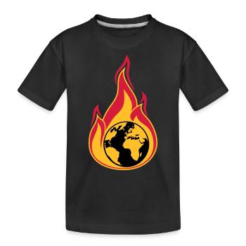 terre sur le feu planète accueil changement climatique global erw - T-shirt bio Premium Enfant - noir - Devant