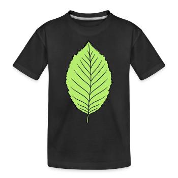 beech leaf tree plant shape clip art design forest - Kids' Premium Organic T-Shirt - black - Front