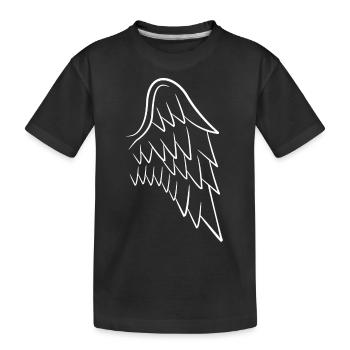 Angel wings left - Kids' Premium Organic T-Shirt - black - Front
