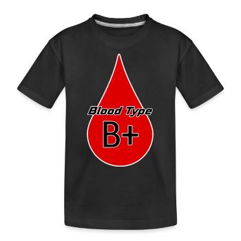 Blutgruppe Rhesusfaktor B positiv als Geschenkidee - Kinder Premium Bio T-Shirt - Schwarz - Vorne