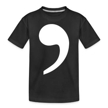 weißes Komma Trend Geschenkidee Interpunktion - Kinder Premium Bio T-Shirt - Schwarz - Vorne