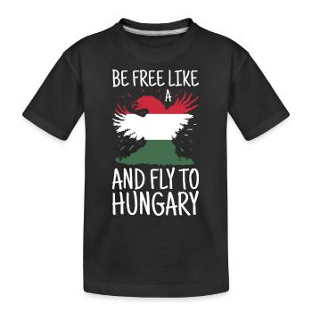 Ungarn Flagge Ungarische Fahne Balaton Hungary - Kinder Premium Bio T-Shirt - Schwarz - Vorne
