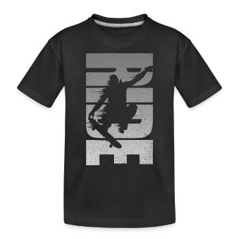 Skateboarding Retro Skateboarder Distressed - Kids' Premium Organic T-Shirt - black - Front
