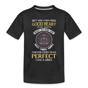 Waage Astrologie Aberglaube Himmel - Kinder Premium Bio T-Shirt - Schwarz - Vorne