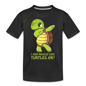 Drôle de tortue de mer Tortue de mer Eau de mer - T-shirt bio Premium Enfant - noir - Devant