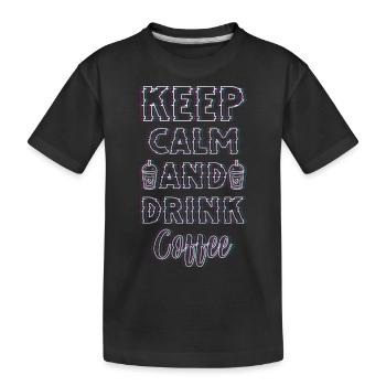 Coffee Bean Energy Fatigue Drinking - Kids' Premium Organic T-Shirt - black - Front