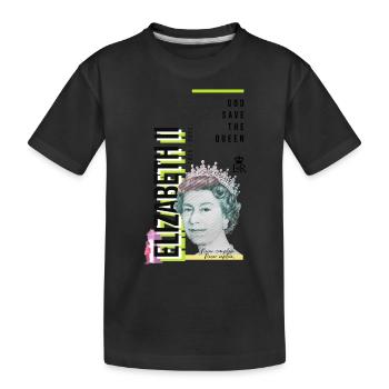 RIP Königin Elizabeth II., God Save the Queen, - Kinder Premium Bio T-Shirt - Schwarz - Vorne