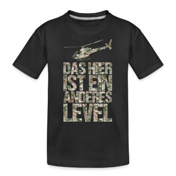 Hubschrauber Dschungel survival Spruch Geschenk - Kinder Premium Bio T-Shirt - Schwarz - Vorne