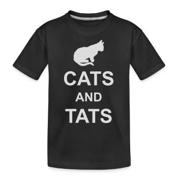 cats and tats Zitat - Kinder Premium Bio T-Shirt - Schwarz - Vorne