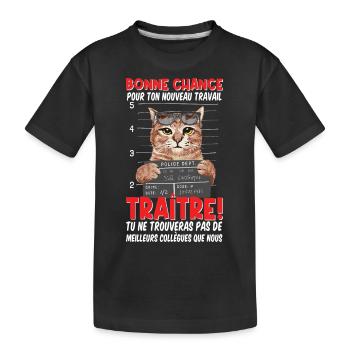 Départ Collègue Travail & Nouvel Emploi, Bn Chance - T-shirt bio Premium Enfant - noir - Devant
