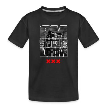 AMSTERDAM - Kinder Premium Bio T-Shirt - Schwarz - Vorne