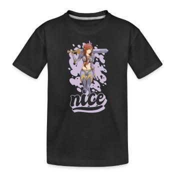 nice anime warrior - Kinder Premium Bio T-Shirt - Schwarz - Vorne