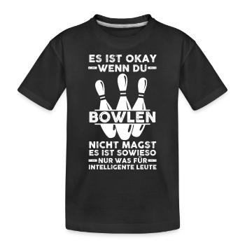 Bowler Bowlen Kegeln Bowling - Kinder Premium Bio T-Shirt - Schwarz - Vorne