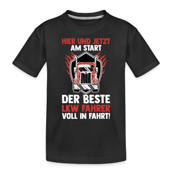 LKW Fahrer Fernfahrer Lastkraftwagen Trucker - Kinder Premium Bio T-Shirt - Schwarz - Vorne