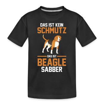 Hund Beagle - Kinder Premium Bio T-Shirt - Schwarz - Vorne