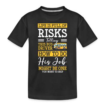 Bus driver Profession Work - Kids' Premium Organic T-Shirt - black - Front