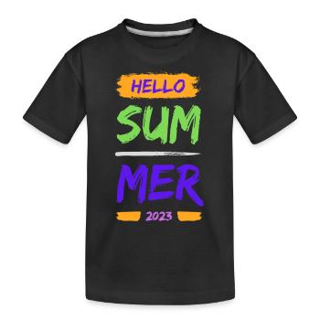 Hello Summer - Kinder Premium Bio T-Shirt - Schwarz - Vorne