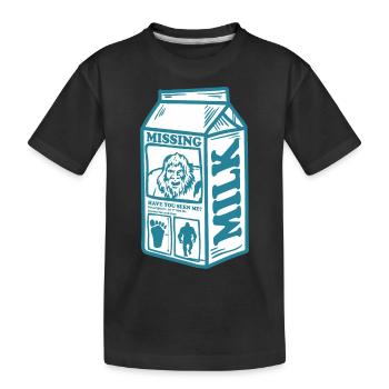 Lustige Vintage Fehlende Bigfoot Karton Milch - Kinder Premium Bio T-Shirt - Schwarz - Vorne