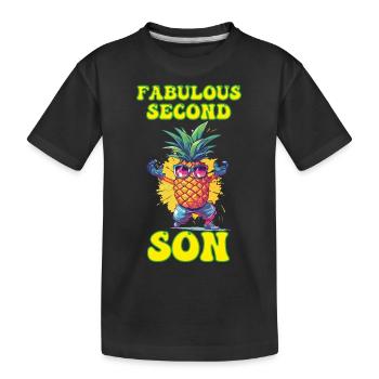 Fabelhafter zweiter Sohn Geschwister Jüngerer - Kinder Premium Bio T-Shirt - Schwarz - Vorne
