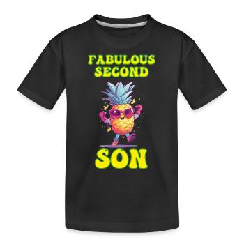Fabelhafter zweiter Sohn Geschwister Jüngerer - Kinder Premium Bio T-Shirt - Schwarz - Vorne
