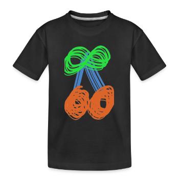 Summer Festival Cherries 🍒 - Kids' Premium Organic T-Shirt - black - Front