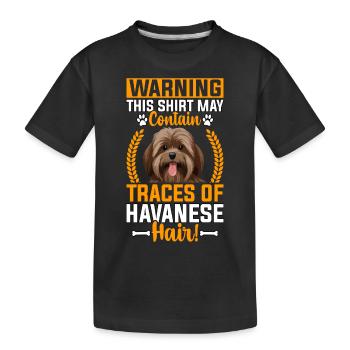 Warning this Shirt may contain traces of Havanese - Kinder Premium Bio T-Shirt - Schwarz - Vorne