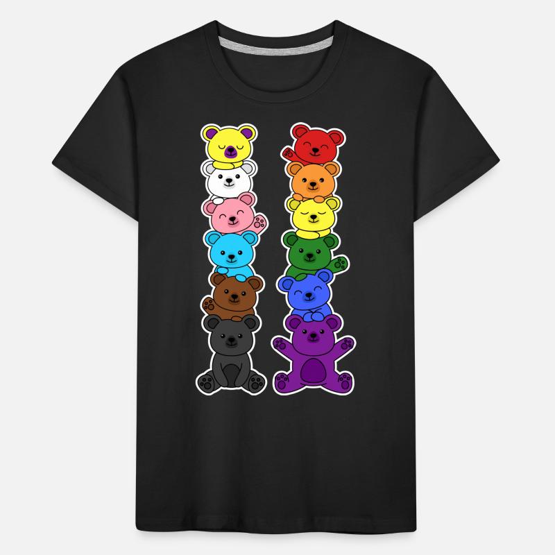 Pride Progress Flag Bears for Equality Kids' Premium Organic T-Shirt