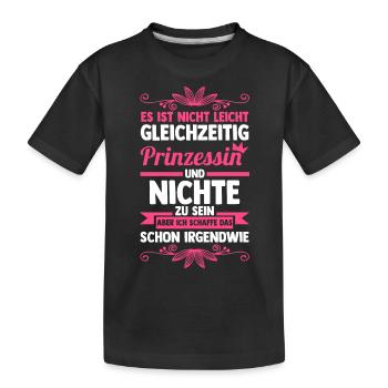 Superhelden Nichte - Kinder Premium Bio T-Shirt - Schwarz - Vorne