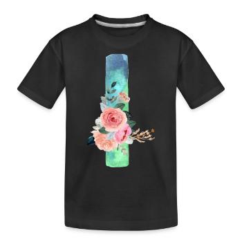 Lettre I watercolor - T-shirt bio Premium Enfant - noir - Devant