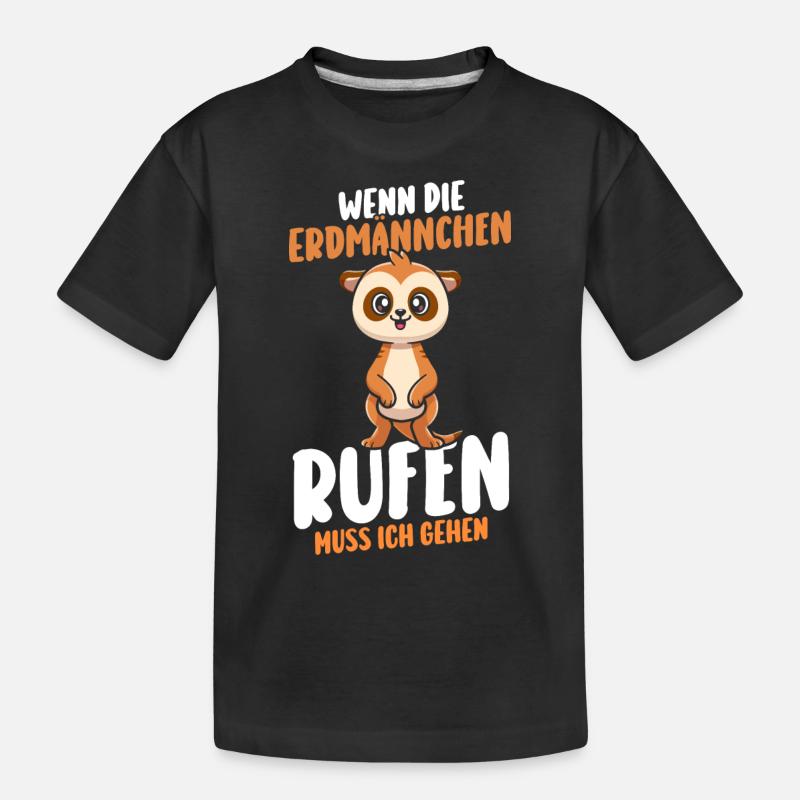 Erdmännchen - Kinder Premium Bio T-Shirt - Schwarz