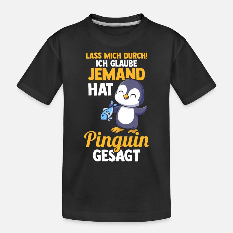 Pinguin - Kinder Premium Bio T-Shirt - Schwarz