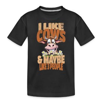 vache vaches dicton drôle - T-shirt bio Premium Enfant - noir - Devant
