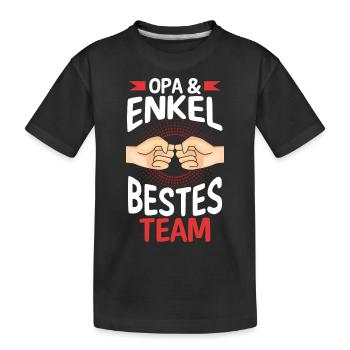 Großvater Opa und Enkel - Kinder Premium Bio T-Shirt - Schwarz - Vorne