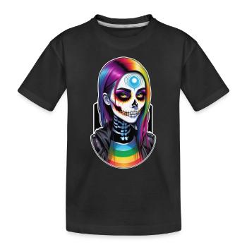 Halloween - Rock & Regenbogen - Kinder Premium Bio T-Shirt - Schwarz - Vorne