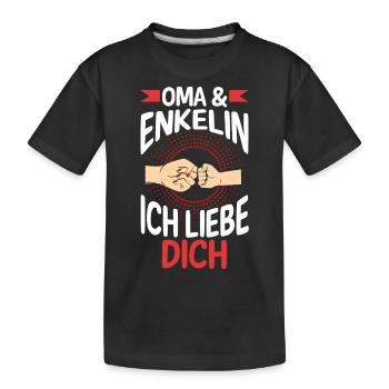 Oma Großmutter und Enkelin - Kinder Premium Bio T-Shirt - Schwarz - Vorne